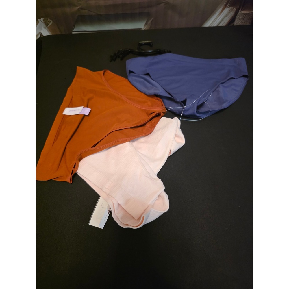 New Joyspun Womens XL 16-18 Seamless Hi-Cut Briefs 3 Pack Orange Blue Pink